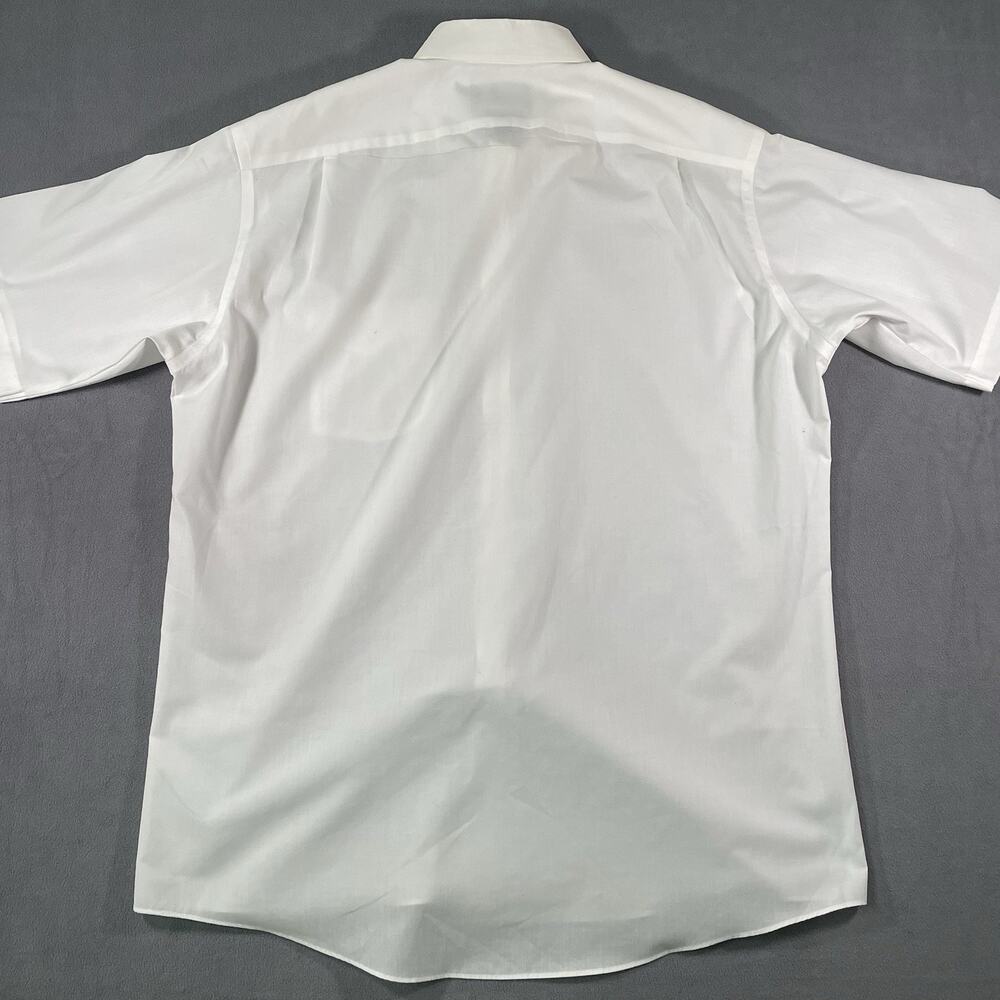 Vintage 80s Shirt Towncraft White Short Sleeve Button Front Men's 16.5 - Picture 9 of 9